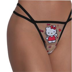 Calcinha Hello Kitty Black (PS6272) - Preto - 3865 - Sexy Shop BH