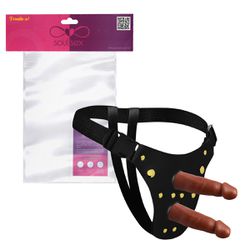 Cinta Com 2 Prótese (ST840-SSCTDA0505) - Marrom -... - Sexy Shop BH