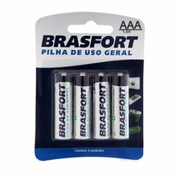 *Pilha Palito AAA Comum 4un Brasfort (14784) - Pad... - Sex Shop Ouvidor