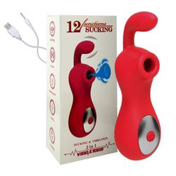 Vibrador Com Pulsação Sucking SI (8197) - Vermelho... - SS Discreta
