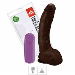 Prótese 19x15cm Com Vibro Ventosa e Escroto (ADAO4... - SS Discreta