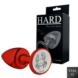 Plug Metálico G Signos Câncer (HA164CA) - Vermelho... - Sex Shop Ouvidor