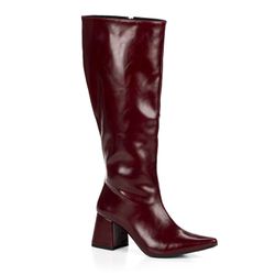 Bota Feminina Montaria Cano Longo Bordô Lisa - SFIZIA