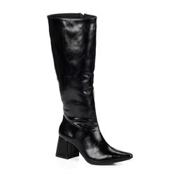 Bota Feminina Montaria Cano Longo Preta Lisa - SFIZIA