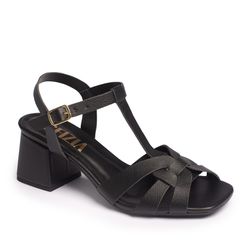 Sandália Feminina Quadrada Salto Médio Grosso Moda... - SFIZIA