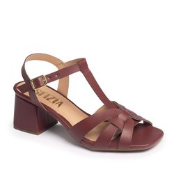 Sandália Feminina Quadrada Salto Médio Grosso Moda... - SFIZIA