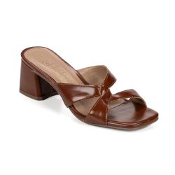 Sandália Feminina Quadrada Tamanco Seine Caramelo - SFIZIA