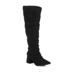 Bota Feminina Montaria Cano Longo Enrugada Camurça... - SFIZIA