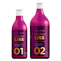 Lowell Keeping Liss Alisante Profissional Kit 2 Produtos - 1500ml - Shop da Beleza