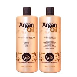 New Vip Argan Oil Escova Progressiva Original Nova Embalagem Kit - 2 x 1 Li... - Shop da Beleza