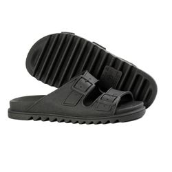 Slide Papete Feminina Duas Fivelas - Preto - SHOP TAC BRASIL