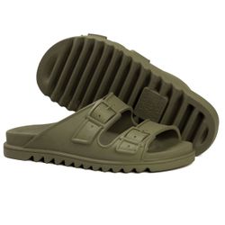 Slide Papete Feminina Duas Fivelas - Verde - SHOP TAC BRASIL