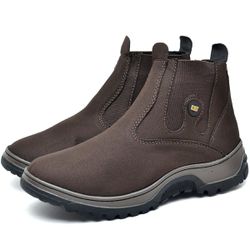 Botina Masculino Lona Solado Costurado - Marrom - SHOP TAC BRASIL