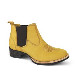 Botina Feminina Conforto Couro Nobuck Banana - Silverado Botas - 7164 - SILVERADO BOTAS