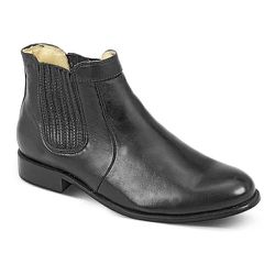 Botina Masculina Social Couro Pelica Preto Com Elastico - Silverado Botas - 1200 - SILVERADO BOTAS