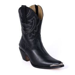 Bota Texana Feminina Couro Dallas Preto Com Biqueira - Silverado Botas - 2209-2 - SILVERADO BOTAS