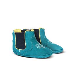 Botina Baby Couro Suede Azul Turquesa - Silverado Botas - s1101-1-5 - SILVERADO BOTAS