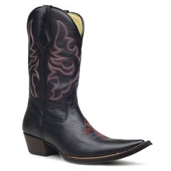 Bota Texana Masculina Couro Dallas Preto - Silverado Botas - 28871 - SILVERADO BOTAS