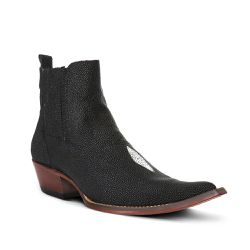 Botina Exótica Masculina Couro Arraia Preto - Silverado Botas - 2871-17 - SILVERADO BOTAS