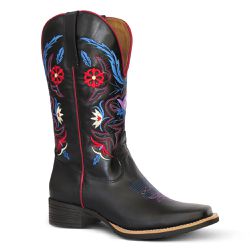 Bota Texana Feminina Couro Dallas Preto - Silverado Botas - 69898 - SILVERADO BOTAS