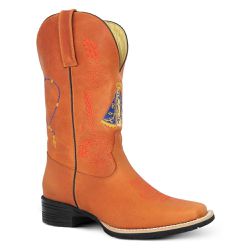 Bota Texana Feminina Couro Fóssil Salmão - Silverado Botas - 69819-1 - SILVERADO BOTAS