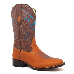 Bota Texana Masculina Couro Latego Tan e Floater Chocolate - Silverado Botas - 4... - SILVERADO BOTAS