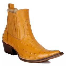 Botina Masculina Couro Avestruz Imit Conhaque - Silverado Botas - 2871-ave - SILVERADO BOTAS
