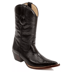 Bota Texana Masculina Couro Anaconda Preto e Floater Preto- Silverado Botas - 28... - SILVERADO BOTAS