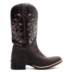 Bota Texana Feminina Couro Crazy Horse Cafe e Ecologico Cafe - Silverado Botas -... - SILVERADO BOTAS