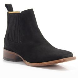 Botina Masculina Estilo Americano Couro Nobuck Preto - Silverado Botas - 5016-1 - SILVERADO BOTAS