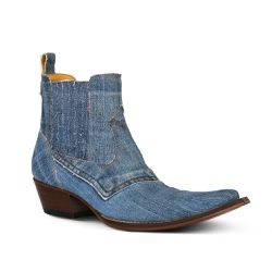 Botina Masculina Tecido Jeans Azul - Silverado Botas - 2871-12 - SILVERADO BOTAS