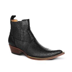 Botina Masculina Couro Anaconda Preto - Silverado Botas - 2871-9 - SILVERADO BOTAS