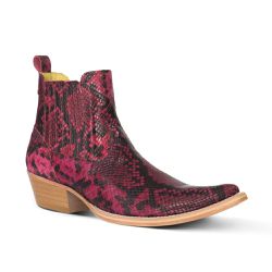 Botina Masculina Couro Naja Bordô - Silverado Botas - 2871 - SILVERADO BOTAS