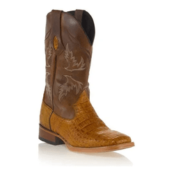 Bota Texana Exótica Masculina Couro Jacaré Conhaque e Fossil Croassant - Silvera... - SILVERADO BOTAS