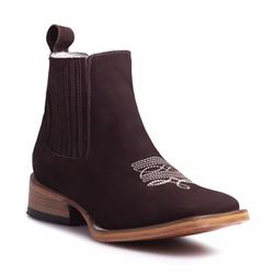 Botina Masculina Couro Nobuck Cafe - Silverado Botas Copia - 5010-23 - SILVERADO BOTAS