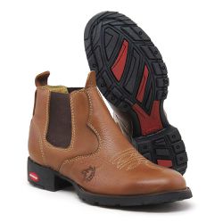 Botina Infantil Couro Floater Conhaque - Silverado Botas - 308i-7 - SILVERADO BOTAS