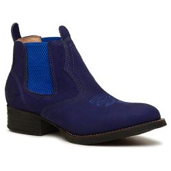 Botina Infantil Couro Nobuck Azul - Silverado Botas - 308I-8 - SILVERADO BOTAS