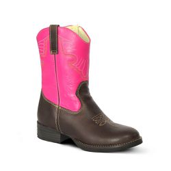 Bota Texana Infantil Couro Floater Café e Dallas Pink - Silverado Botas - 1804i-... - SILVERADO BOTAS