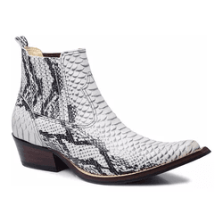 Botina Masculina Couro Anaconda Branco - Silverado Botas - 2871 - 26 - SILVERADO BOTAS