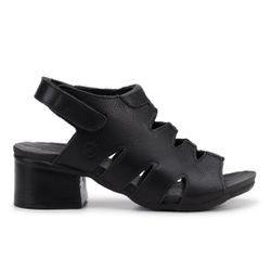 O Essencial Elegante: Sandália em Couro Preto com ... - SIMPRONA