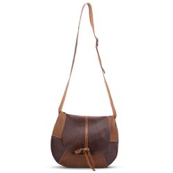 Bolsa Feminina Em Couro Legitimo Graxo Café Com Co... - SIMPRONA