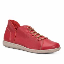 Tenis Em Couro Tomate Com Elastico Cadarço Marmelo... - SIMPRONA
