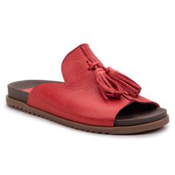 Birken Jasmine: Elegância em Couro Vermelho com Fr... - SIMPRONA