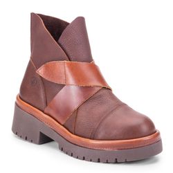 Bota Johnny: Couro Principal na Cor Telha com Deta... - SIMPRONA