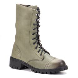 Bota Zenit Em Couro Graxo Grafite Com Sola De Borr... - SIMPRONA