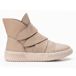 Tenis Johnny: Couro Principal na Cor Off White com... - SIMPRONA