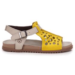 Sandália Birken Ingrid em Couro Traseiro Off White... - SIMPRONA