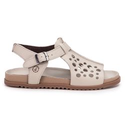 Sandália Birken Ingrid em Couro Off White Com Five... - SIMPRONA