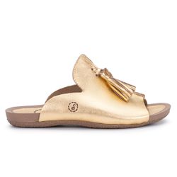 Birken Jasmine em Couro Ouro com Franjas e Palmilh... - SIMPRONA
