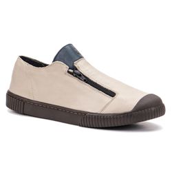 Tenis Em Couro Plume Off White/Marinho - Charlotte... - SIMPRONA